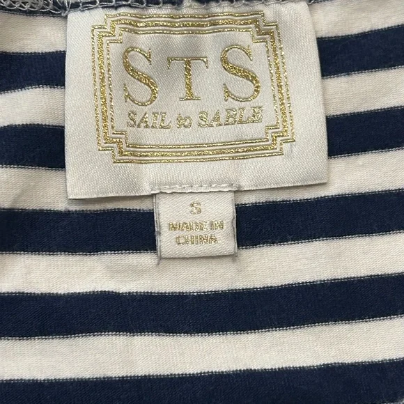 Sail to Sable Striped Navy and Cream Dress - Picture 2 of 5